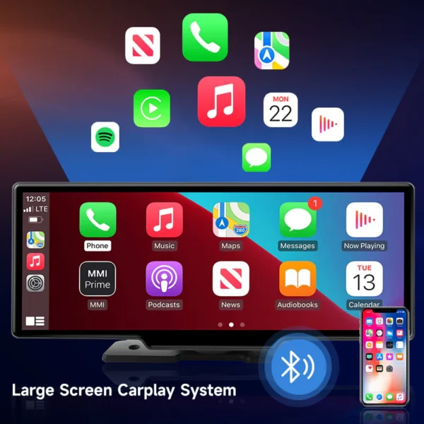 OTTOCAST უსადენო CarPlay/ Android Auto ეკრანი და ვიდეო რეგისტრატორი - Image 5
