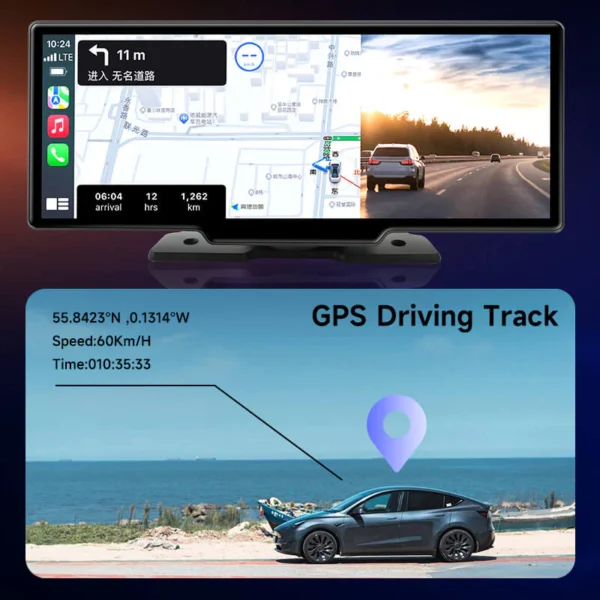 OTTOCAST უსადენო CarPlay/ Android Auto ეკრანი და ვიდეო რეგისტრატორი - Image 4