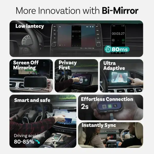 უსადენო მანქანის ქარფლეის ადაპტერი Ottocast Mirror Touch - Image 6